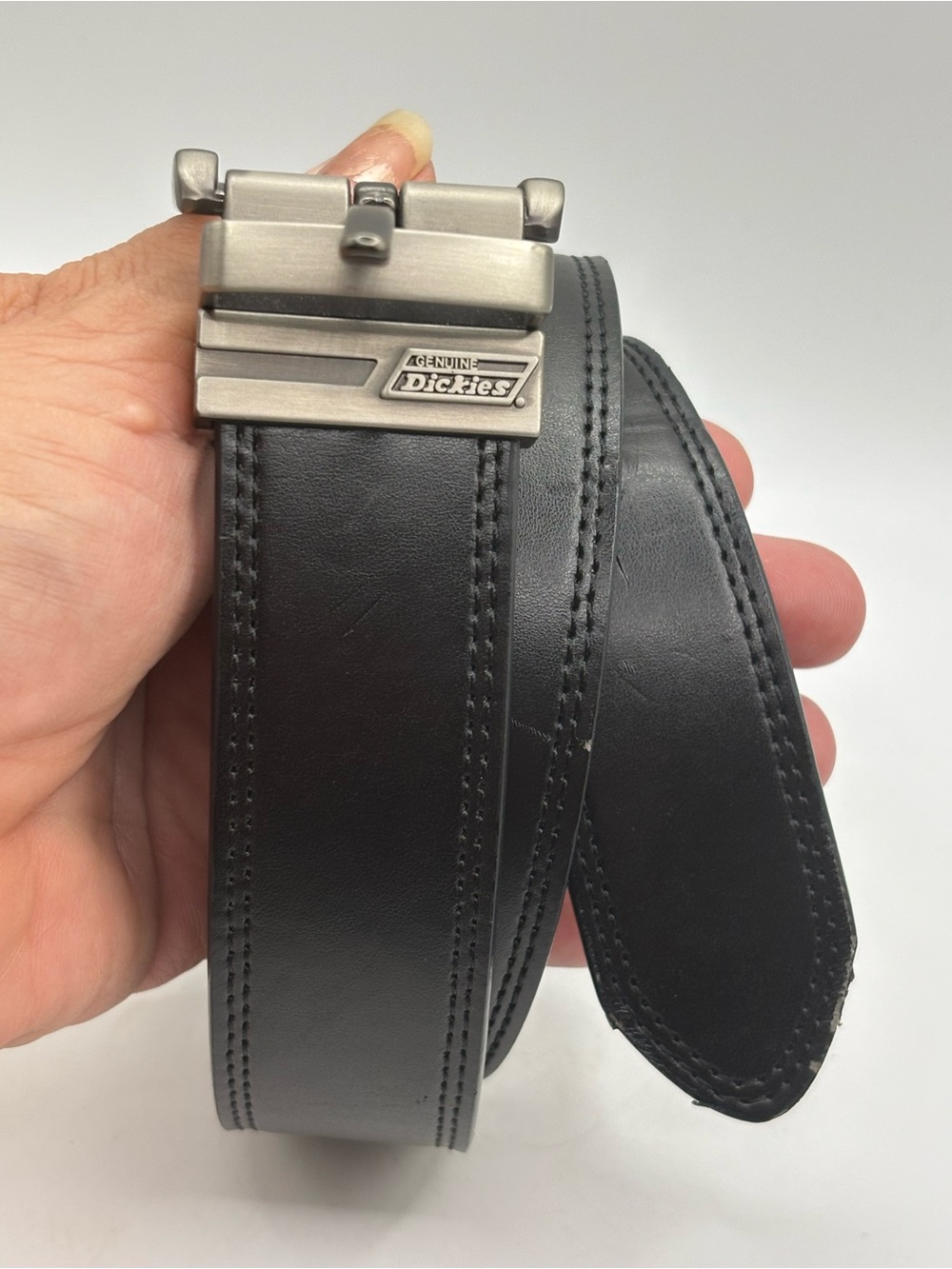 Dickies Big & Tall Black Brown Reversible Belt Silver Buckle Size 52
